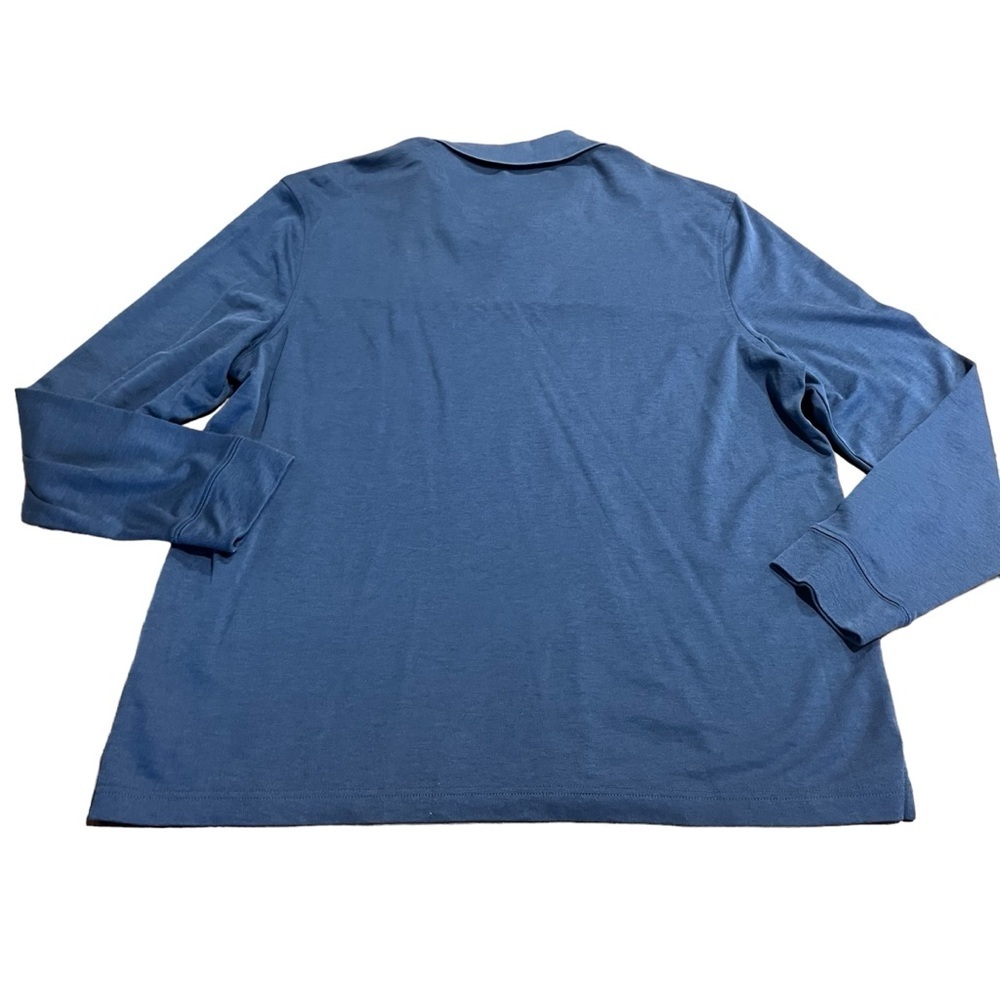Tasso Elba Men’s Blue Long Sleeve Polo Shirt Size XL Supima Cotton - Picture 2 of 4